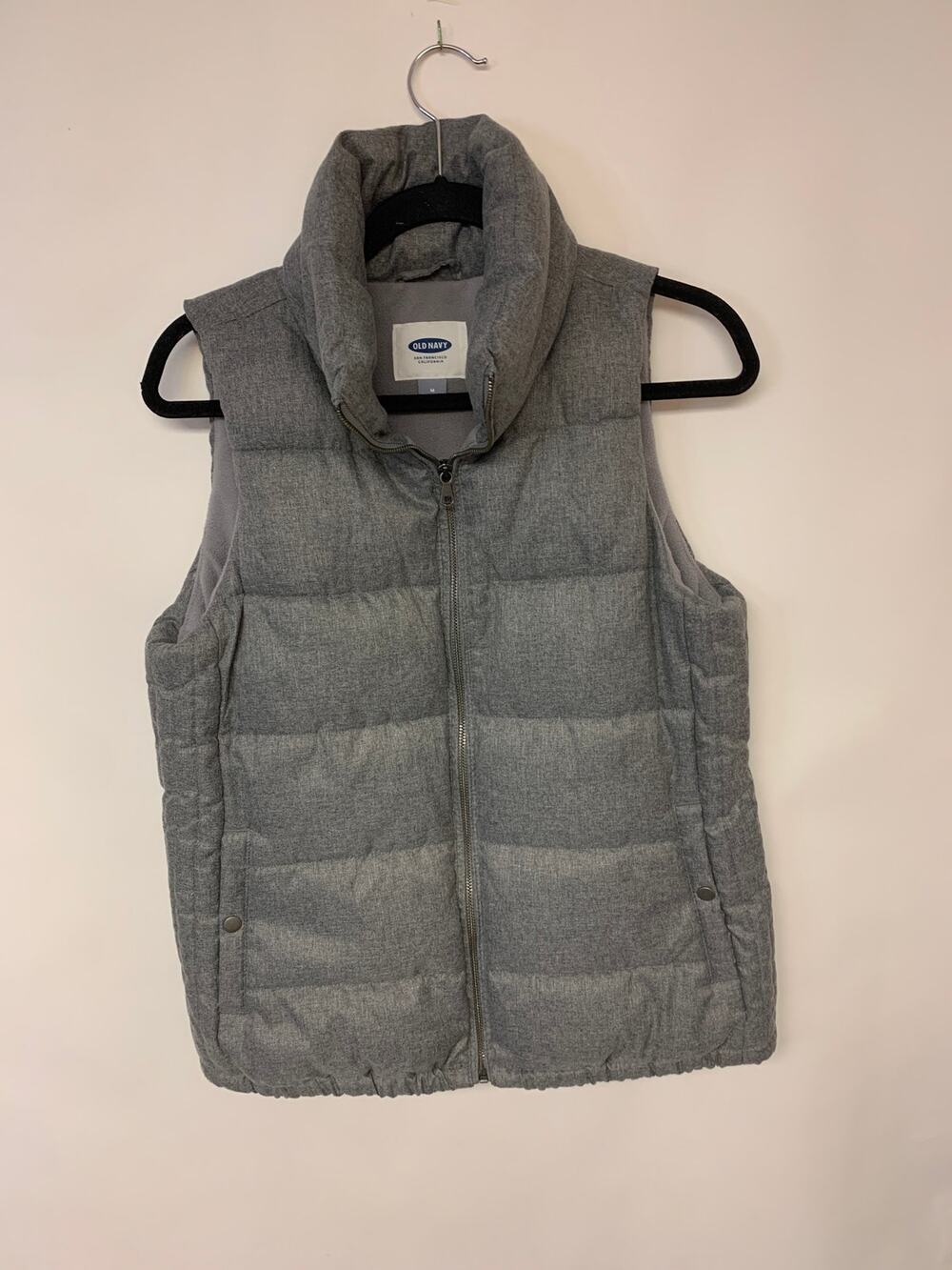 Old Navy Vest Quilted  Puffer Fleece Lined Grey Winter SportsWomens SZ M